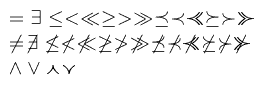 Example LaTeX using mathabx fonts only for non-standard symbols